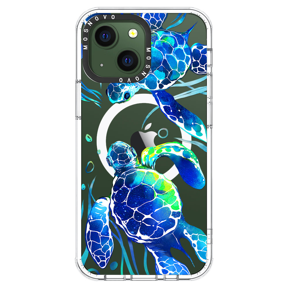 Blue Sea Turtle Phone Case - iPhone 13 Case - MOSNOVO