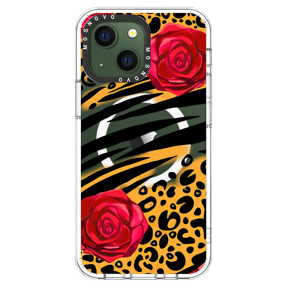 Wild Floral Leopard Phone Case - iPhone 13 Case - MOSNOVO