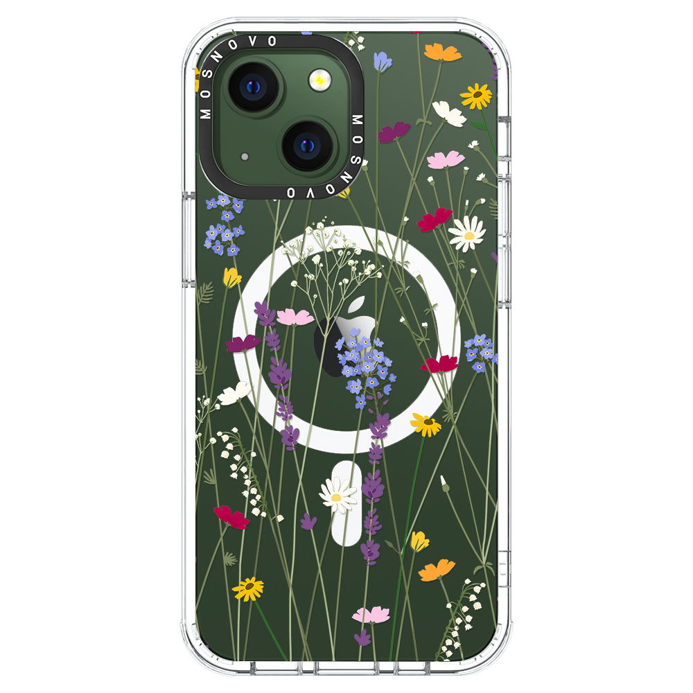 Floral Garden Lavender Daisy Flower Phone Case - iPhone 13 Case - MOSNOVO