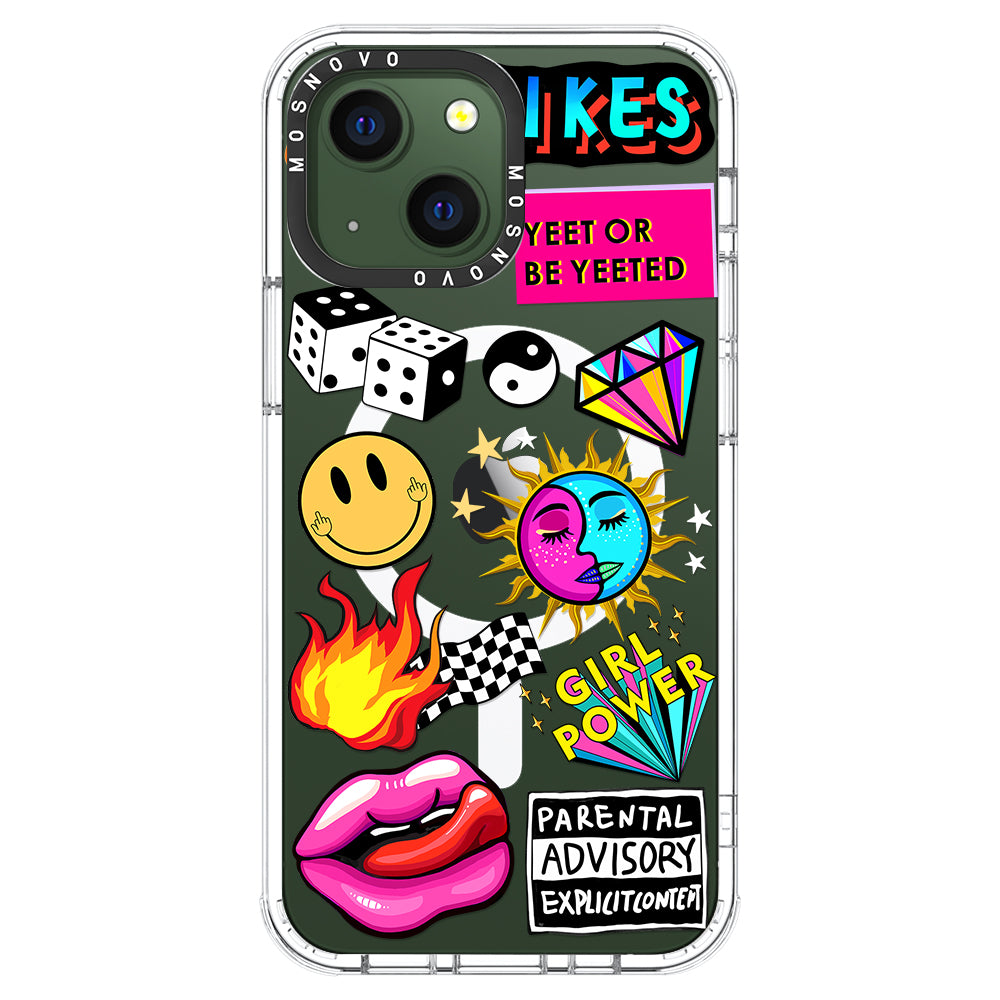 Funky Stickers Phone Case - iPhone 13 Case - MOSNOVO