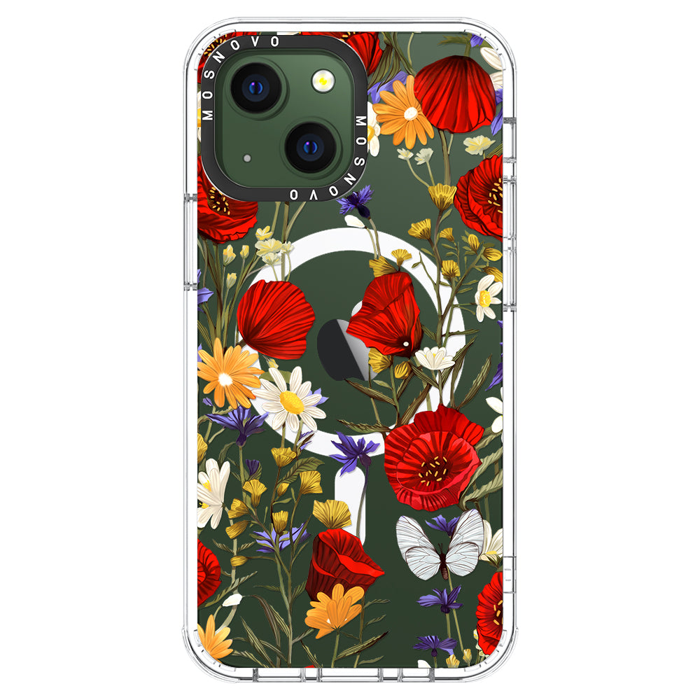 Poppy Floral Phone Case - iPhone 13 Case - MOSNOVO