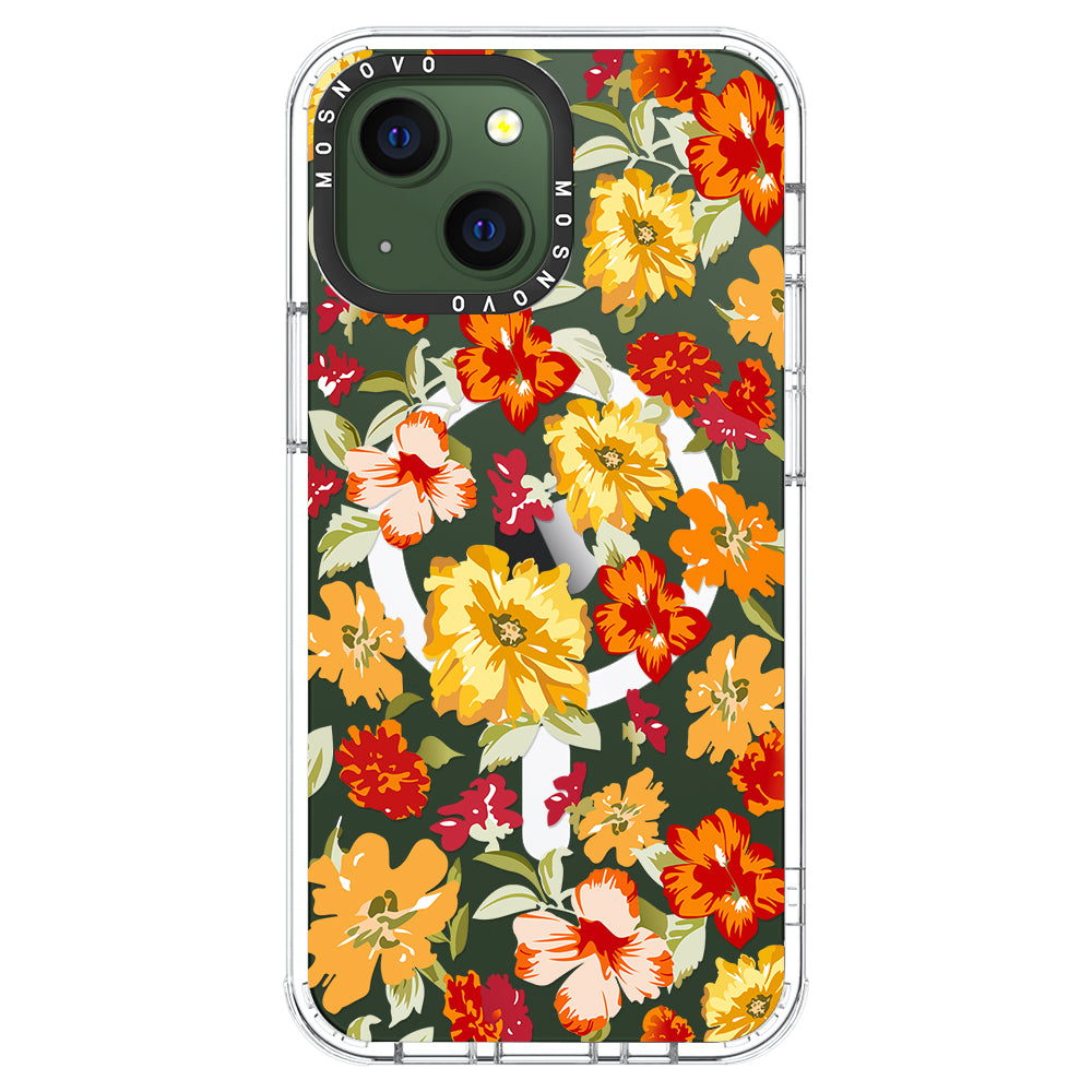 70s Boho Yellow Flower Phone Case - iPhone 13 Case - MOSNOVO