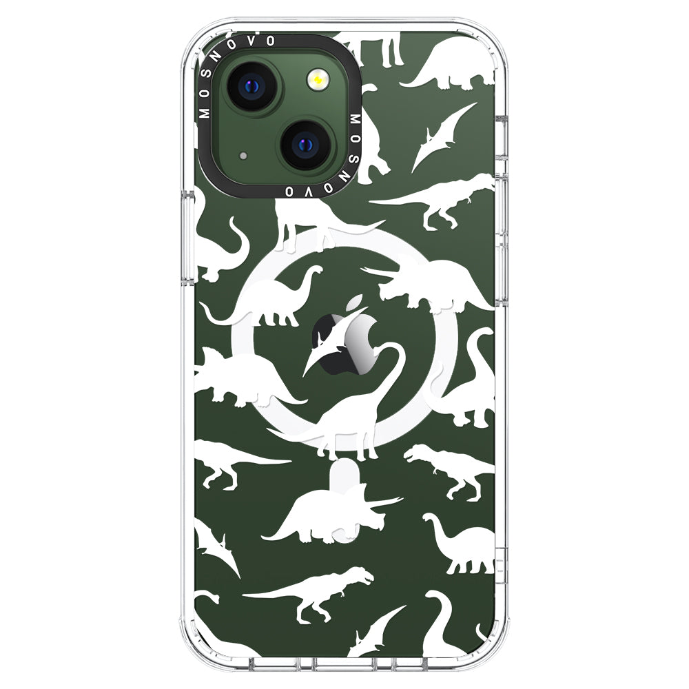 White Dinosaur Phone Case - iPhone 13 Case - MOSNOVO