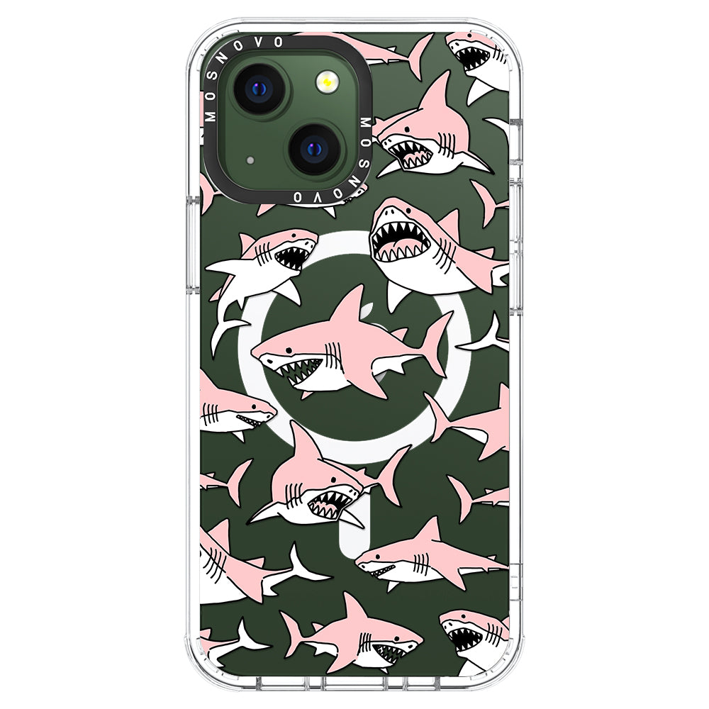 Pink Shark Phone Case - iPhone 13 Case - MOSNOVO