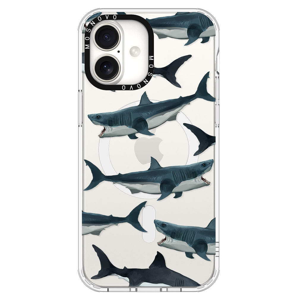 White Shark Phone Case - iPhone 16 Plus Case - MOSNOVO