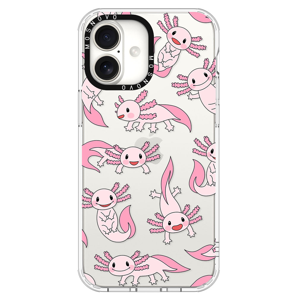 Pink Axolotl Phone Case - iPhone 16 Plus Case - MOSNOVO