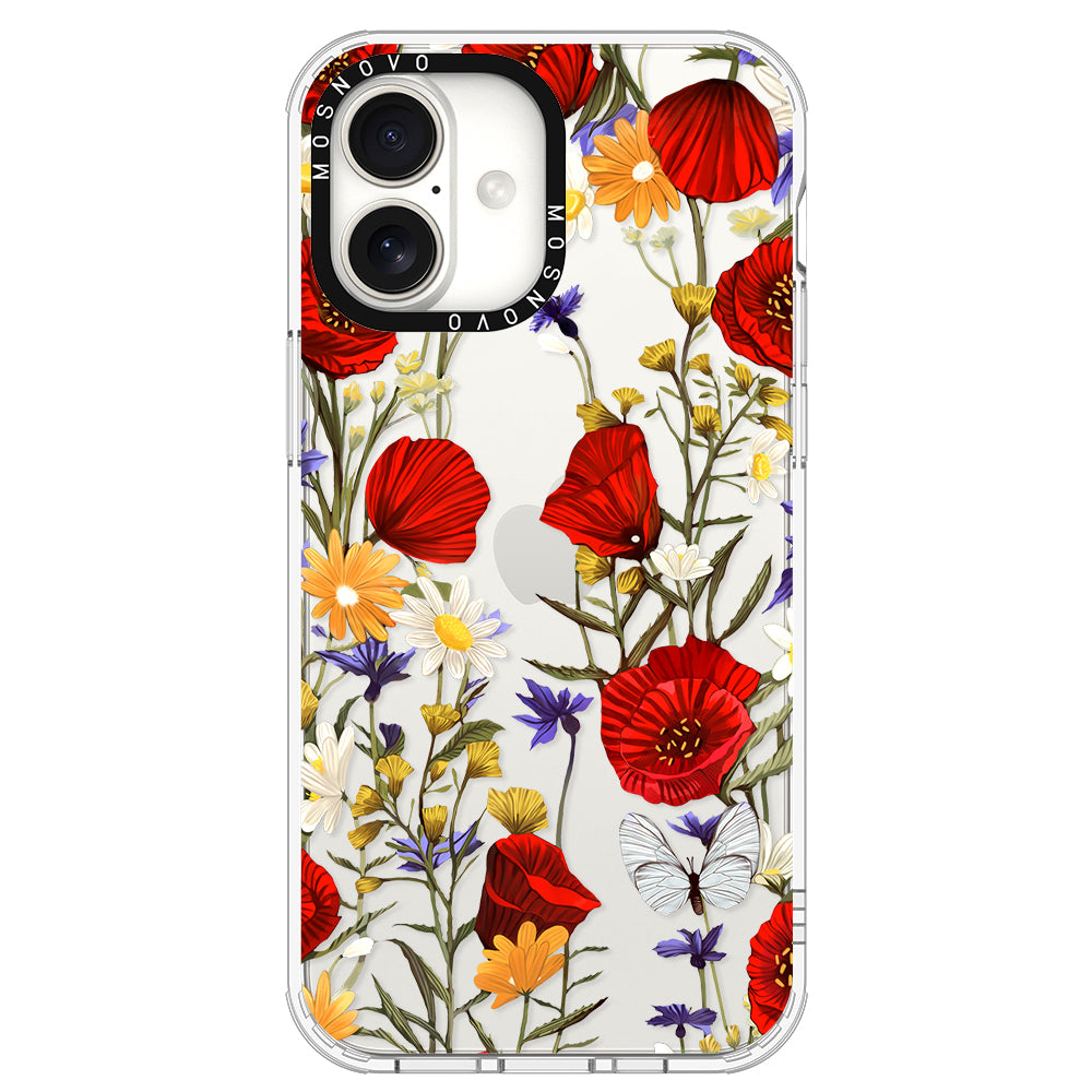 Poppy Floral Phone Case - iPhone 16 Plus Case - MOSNOVO