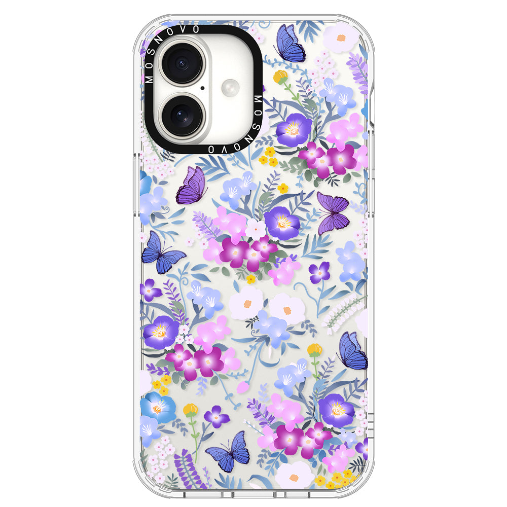 Purple Peri Nemophila Flower Phone Case - iPhone 16 Case - MOSNOVO