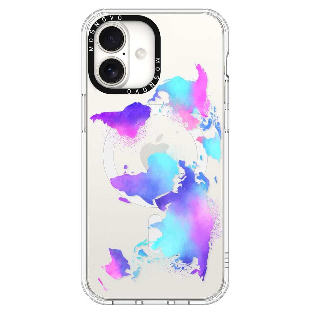 Psychedelic World Map Phone Case - iPhone 16 Plus Case - MOSNOVO