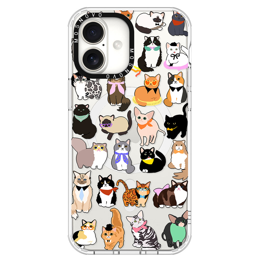 Cute Cat Phone Case - iPhone 16 Plus Case - MOSNOVO