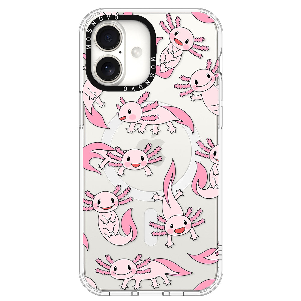 Pink Axolotl Phone Case - iPhone 16 Case - MOSNOVO