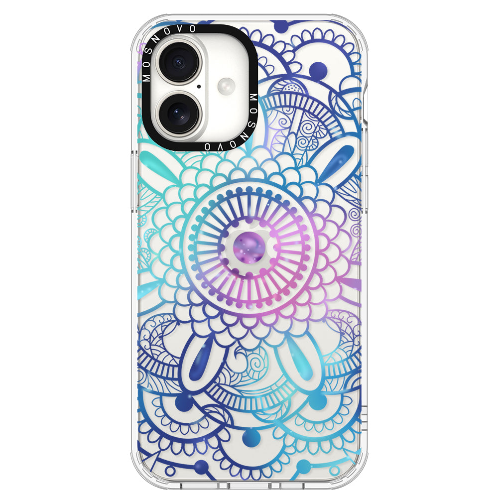 Violet Blue Mandala Phone Case - iPhone 16 Plus Case - MOSNOVO