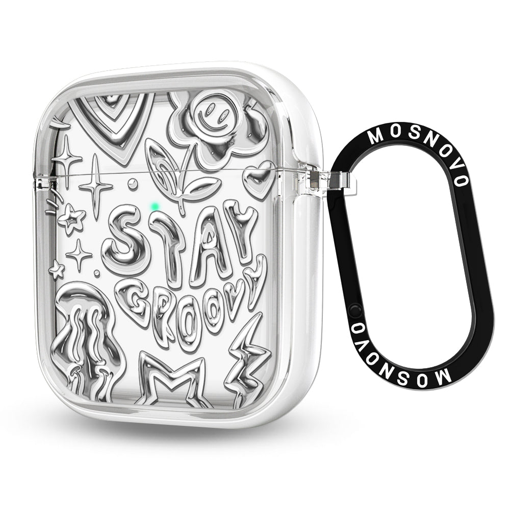 Silver Chrome Art (Flat Print) AirPods 1/2 Case