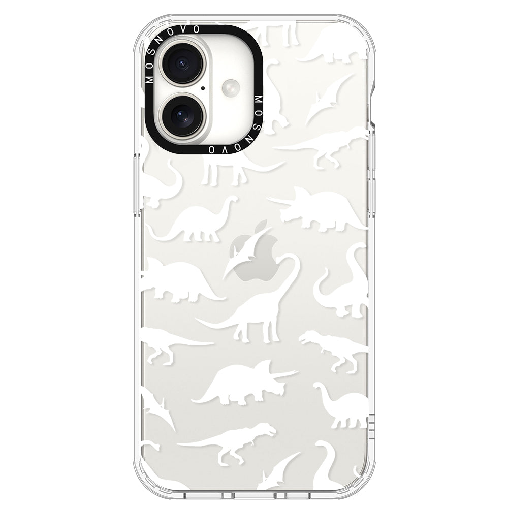 White Dinosaur Phone Case - iPhone 16 Plus Case - MOSNOVO