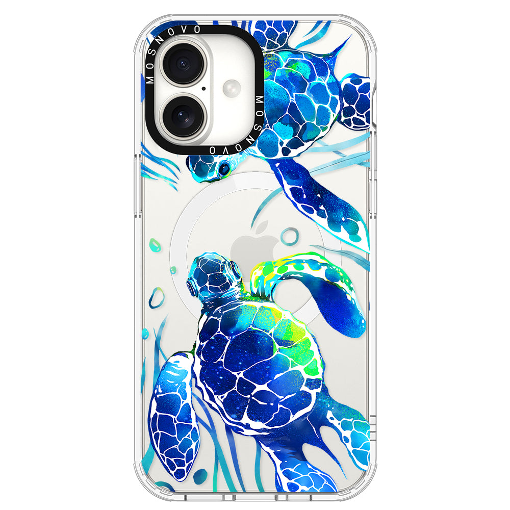 Blue Sea Turtle Phone Case - iPhone 16 Case - MOSNOVO