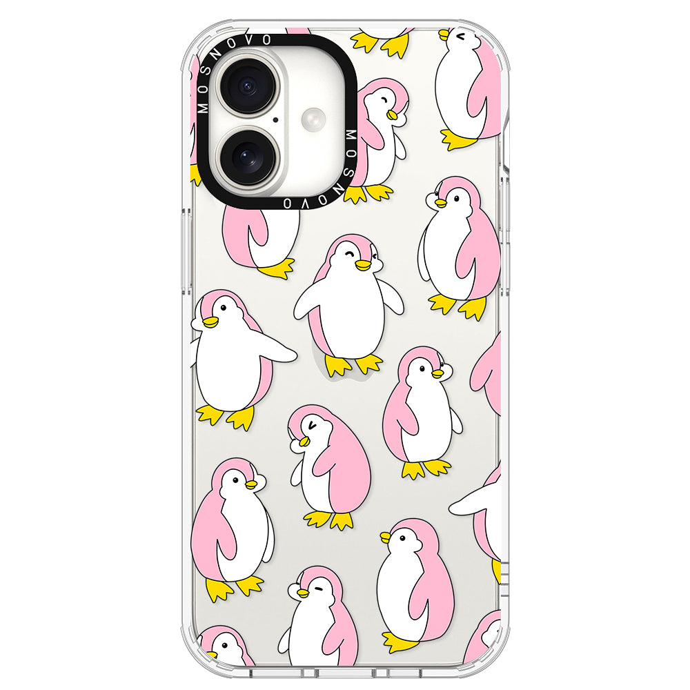 Pink Penguins Phone Case - iPhone 16 Plus Case - MOSNOVO