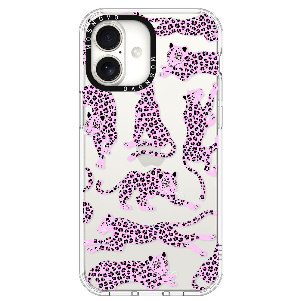 Pink Leopard Phone Case - iPhone 16 Plus Case - MOSNOVO