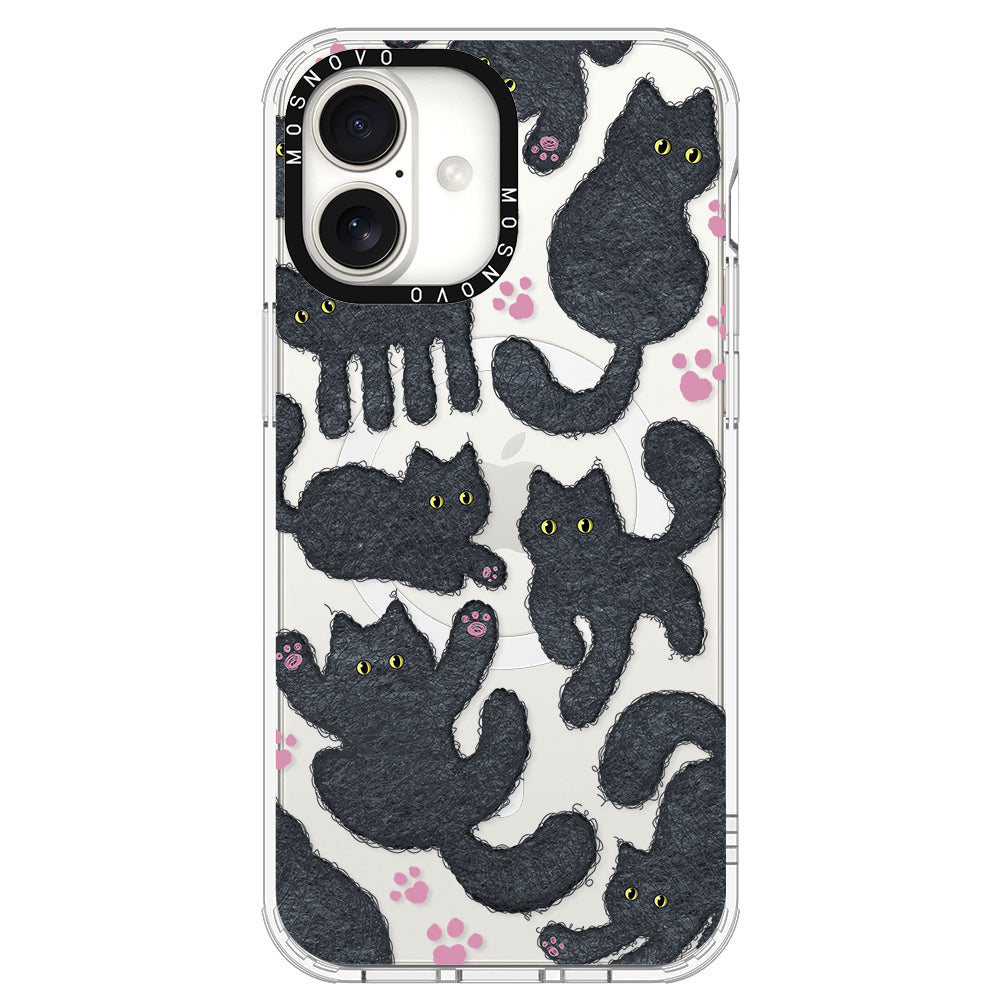 Black Furry Cat Phone Case - iPhone 16 Case