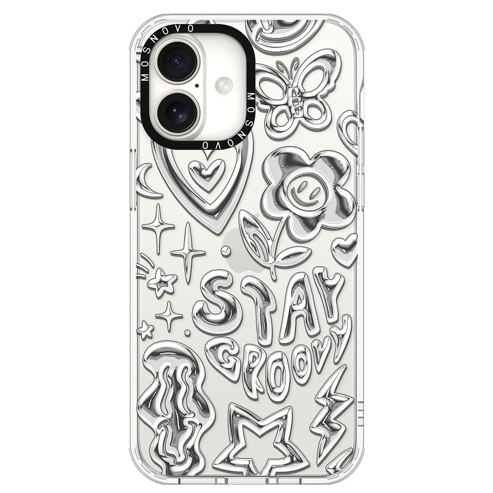 Silver Chrome Art (Flat Print) Phone Case - iPhone 16 Plus Case