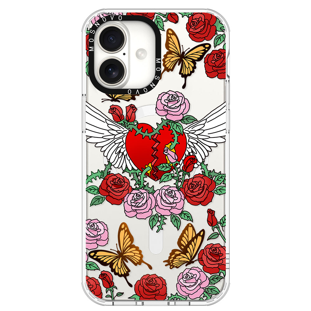 Wing Heart Phone Case - iPhone 16 Plus Case - MOSNOVO