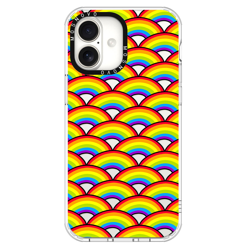 Rainbow Waves Phone Case - iPhone 16 Plus Case - MOSNOVO