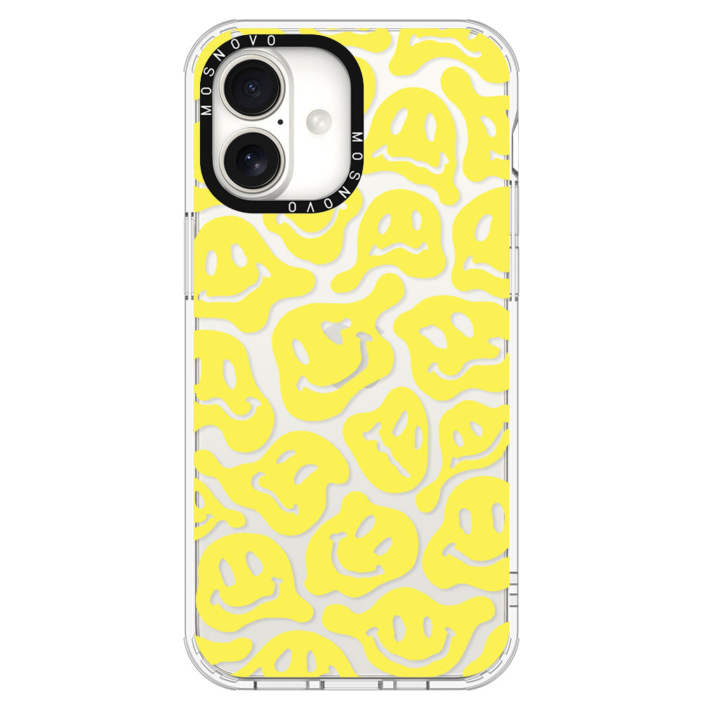 Melted Yellow Smiles Face Phone Case - iPhone 16 Plus Case - MOSNOVO