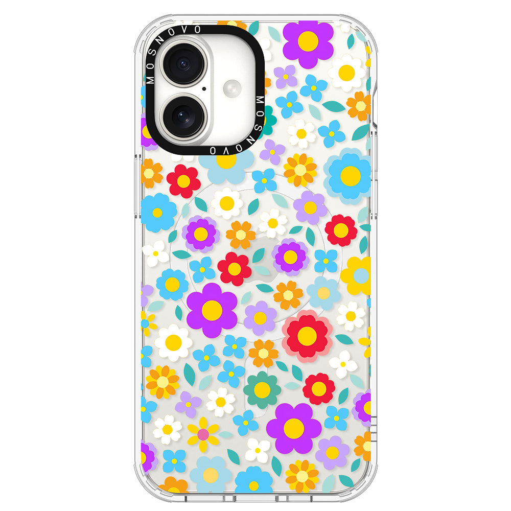 Retro Flower Phone Case - iPhone 16 Plus Case - MOSNOVO