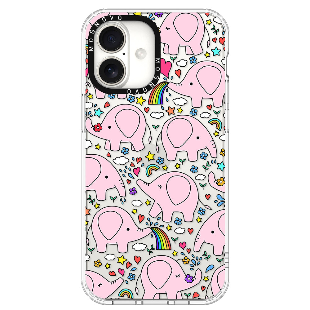 Pink Elephant Phone Case - iPhone 16 Plus Case - MOSNOVO