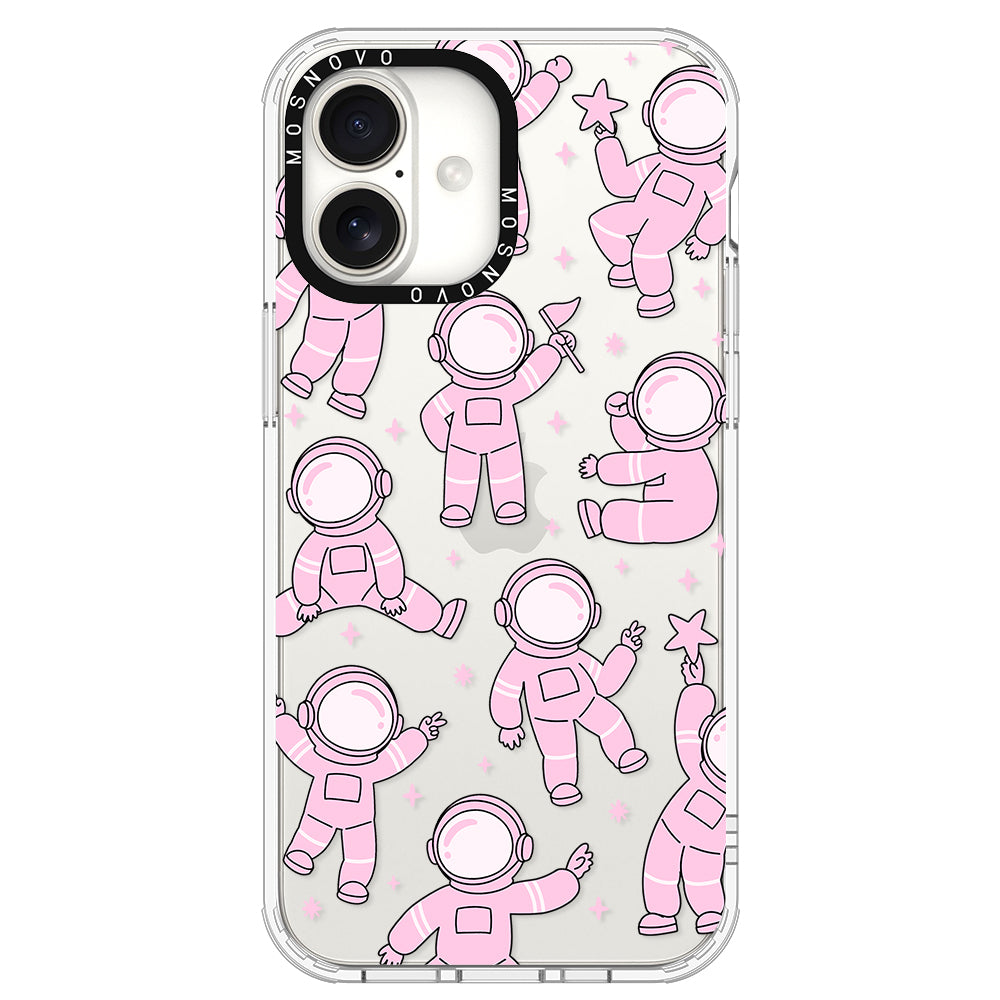 Pink Astronaut Phone Case - iPhone 16 Plus Case - MOSNOVO