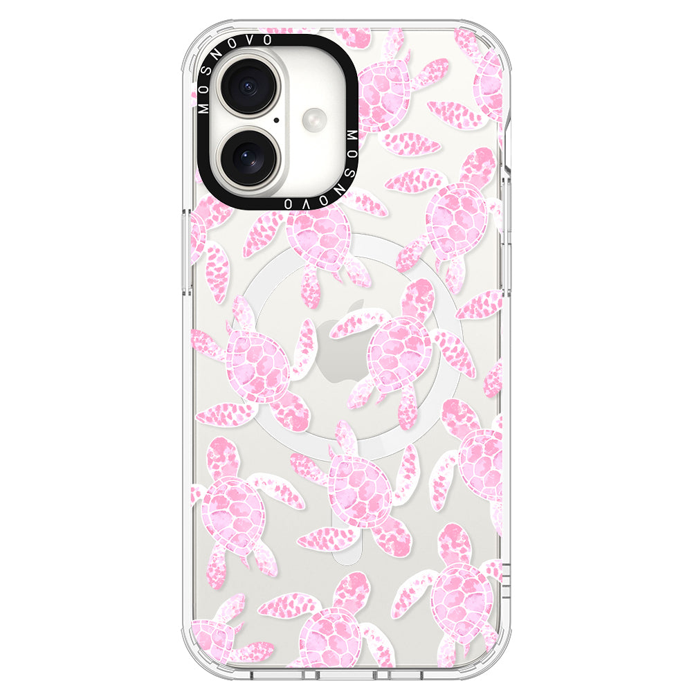 Pink Turtle Phone Case - iPhone 16 Plus Case - MOSNOVO