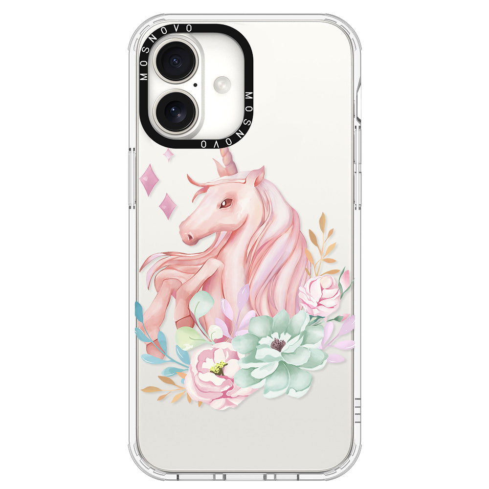 Elegant Flowers Unicorn Phone Case - iPhone 16 Plus Case - MOSNOVO