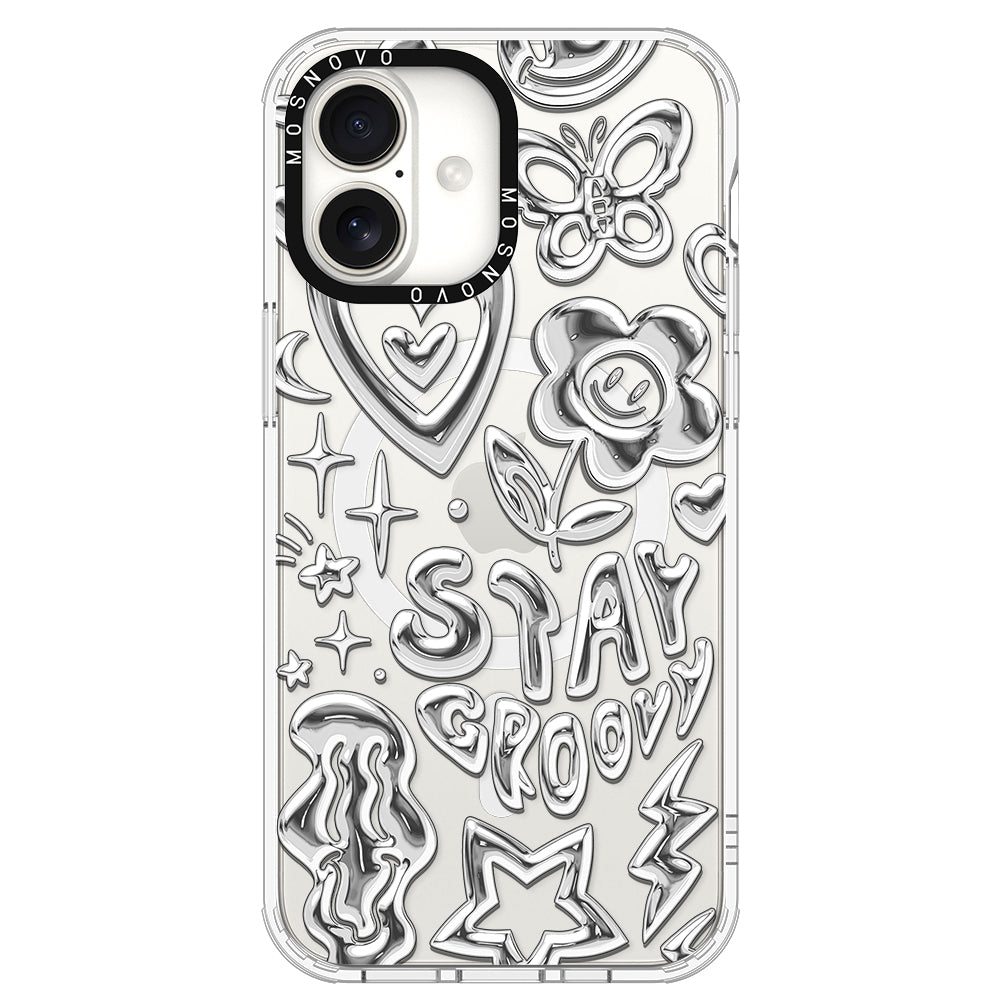 Silver Chrome Art (Flat Print) Phone Case - iPhone 16 Case