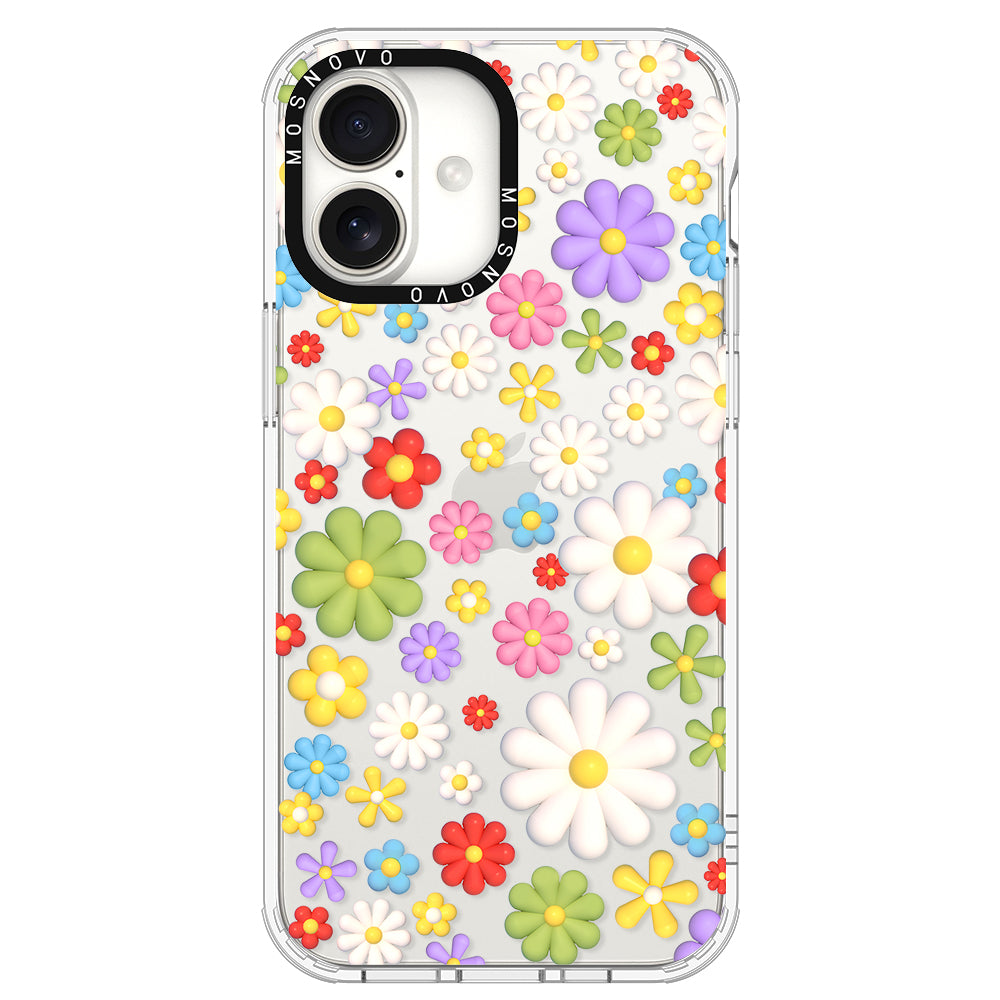 3D Flowers Phone Case - iPhone 16 Plus Case - MOSNOVO