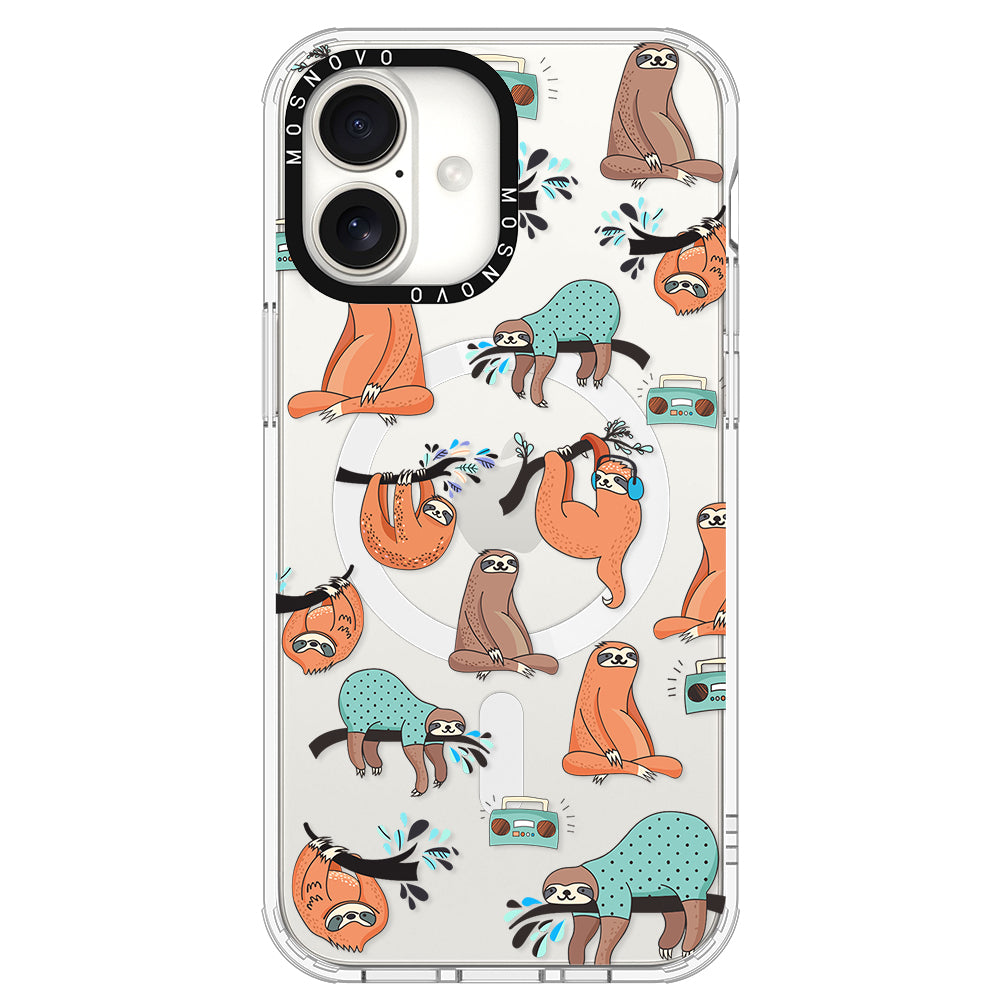 Musical Sloth Phone Case - iPhone 16 Plus Case - MOSNOVO