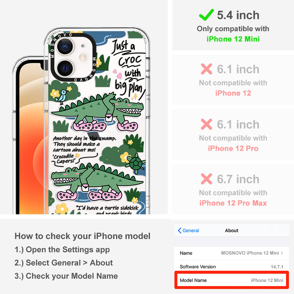 Croc with Big Plan Phone Case - iPhone 12 Mini Case