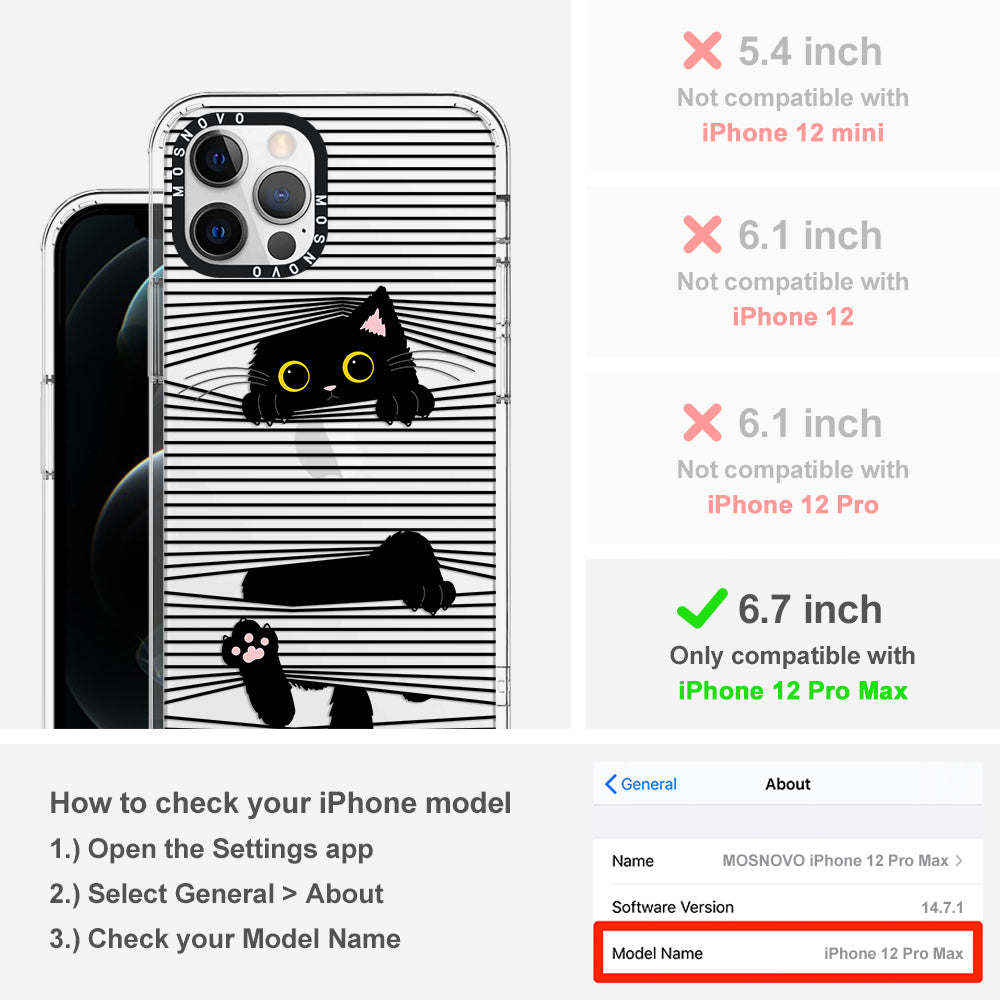 Hidden Black Cat Phone Case - iPhone 12 Pro Max Case