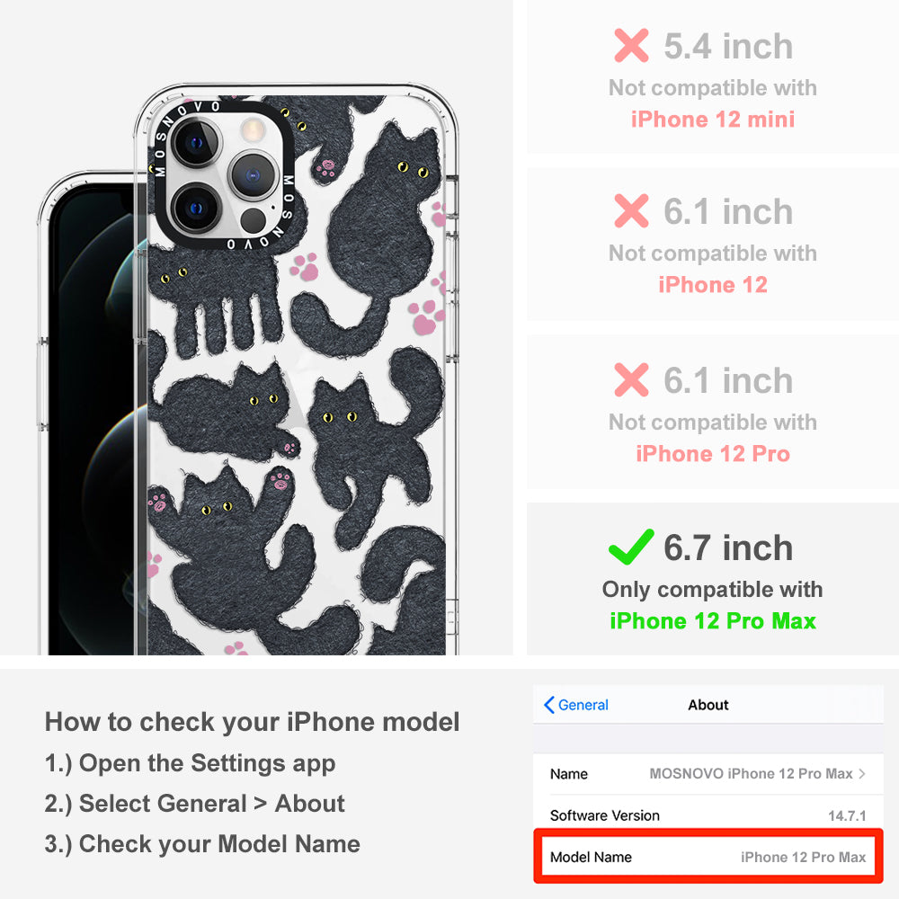 Black Furry Cat Phone Case - iPhone 12 Pro Max Case