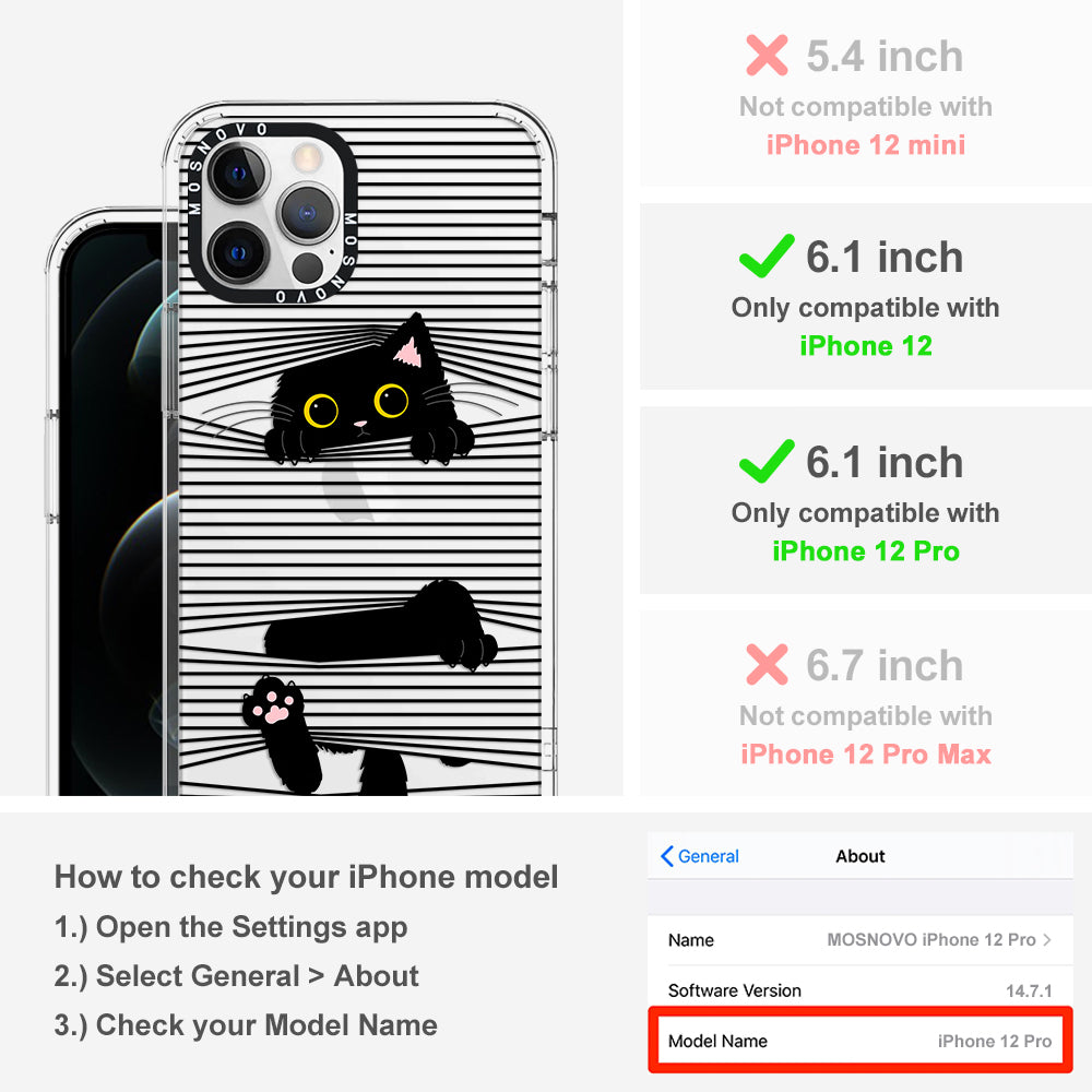 Hidden Black Cat Phone Case - iPhone 12 Pro Case