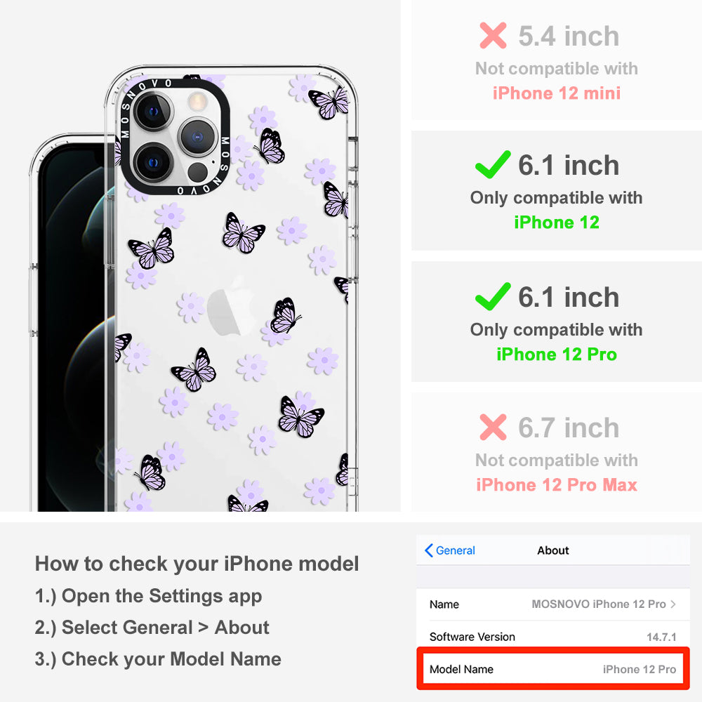 Lilac Butterfly Phone Case - iPhone 12 Pro Case