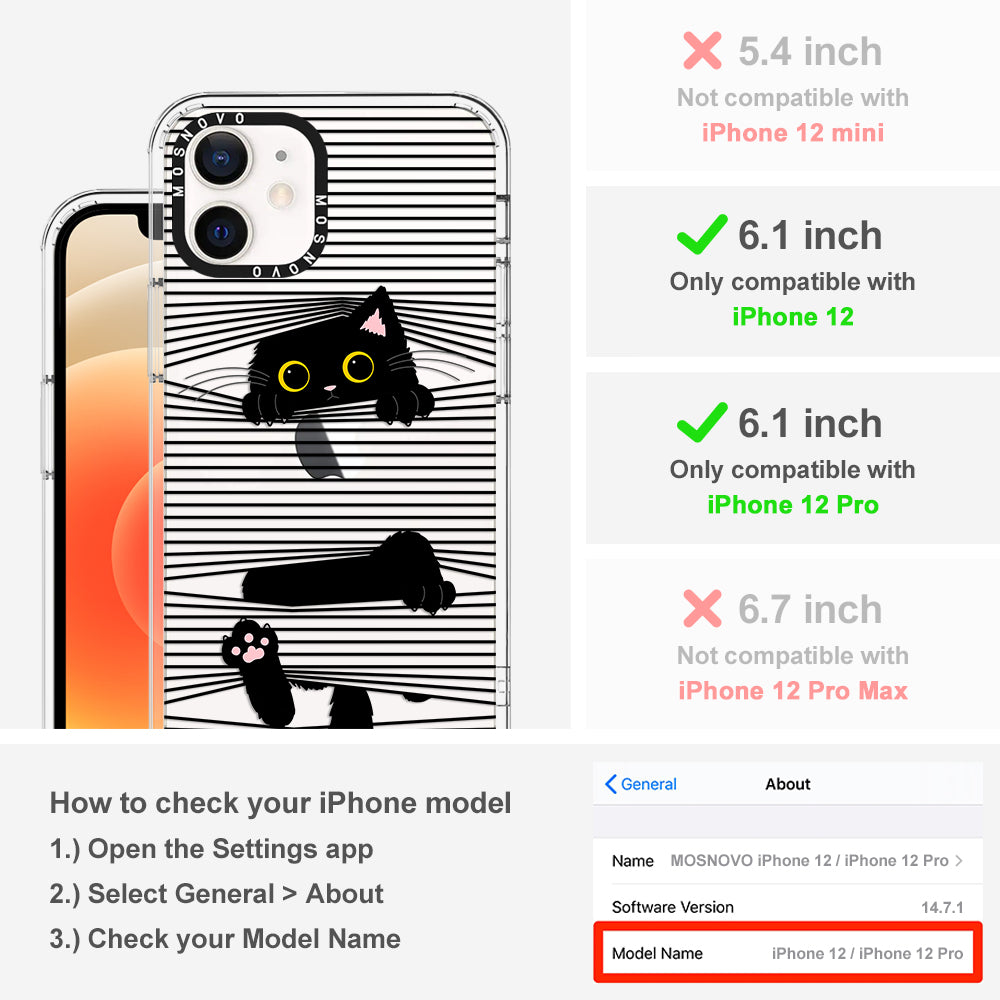 Hidden Black Cat Phone Case - iPhone 12 Case