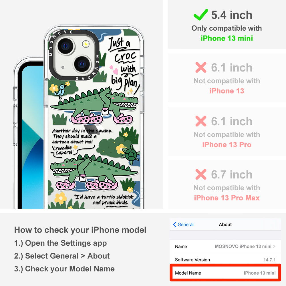 Croc with Big Plan Phone Case - iPhone 13 Mini Case