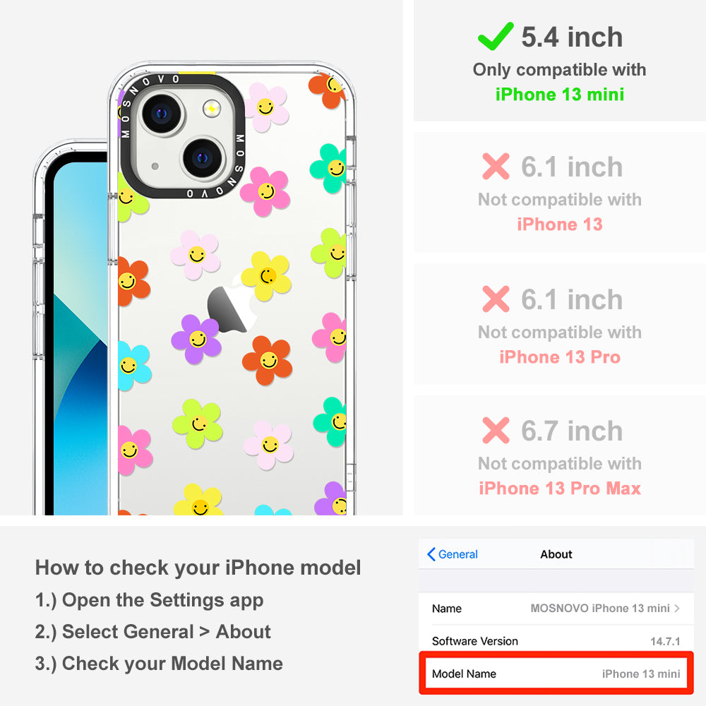 Smile Floral Phone Case - iPhone 13 Mini Case