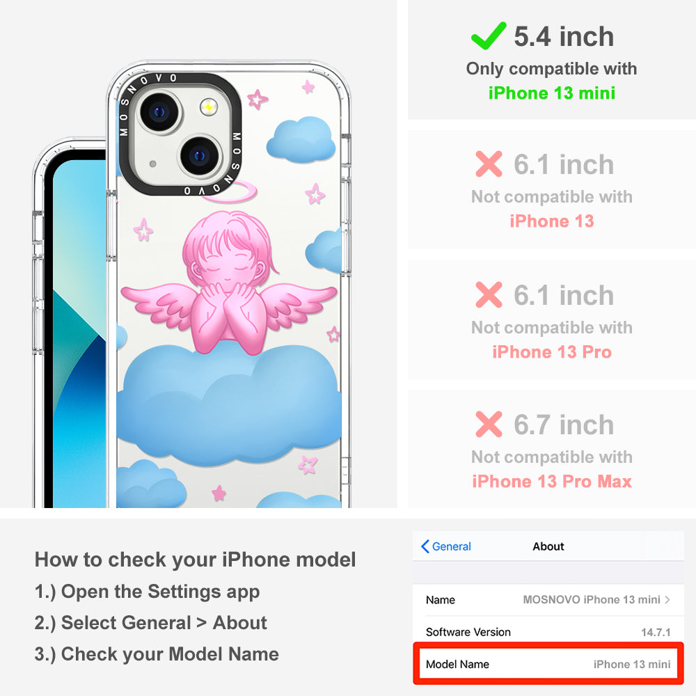 Pink Serenity Angel Phone Case - iPhone 13 Mini Case
