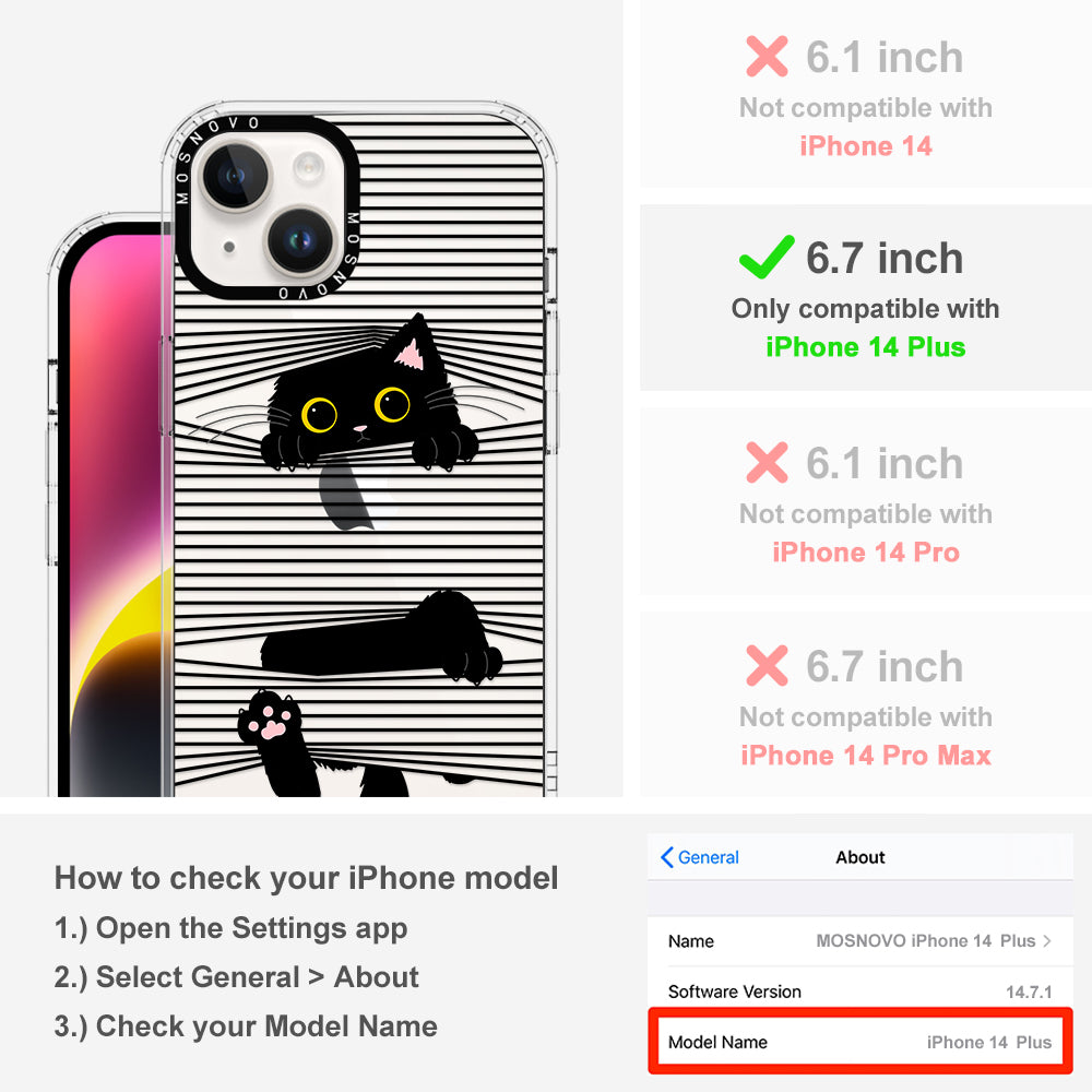 Hidden Black Cat Phone Case - iPhone 14 Plus Case