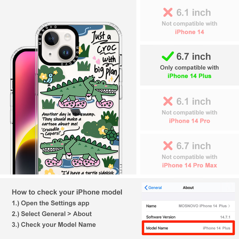 Croc with Big Plan Phone Case - iPhone 14 Plus Case
