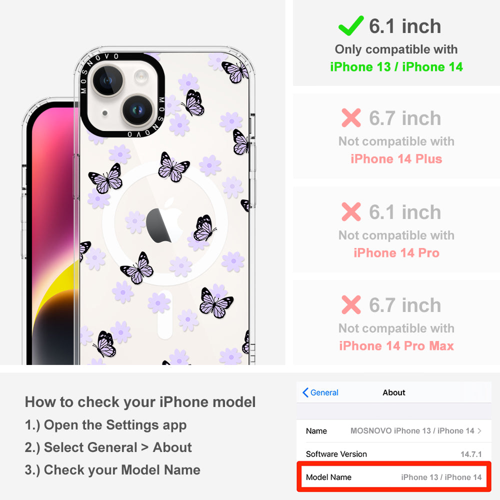 Lilac Butterfly Phone Case - iPhone 14 Case