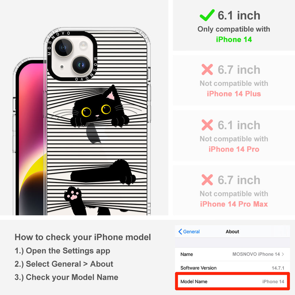 Hidden Black Cat Phone Case - iPhone 14 Case