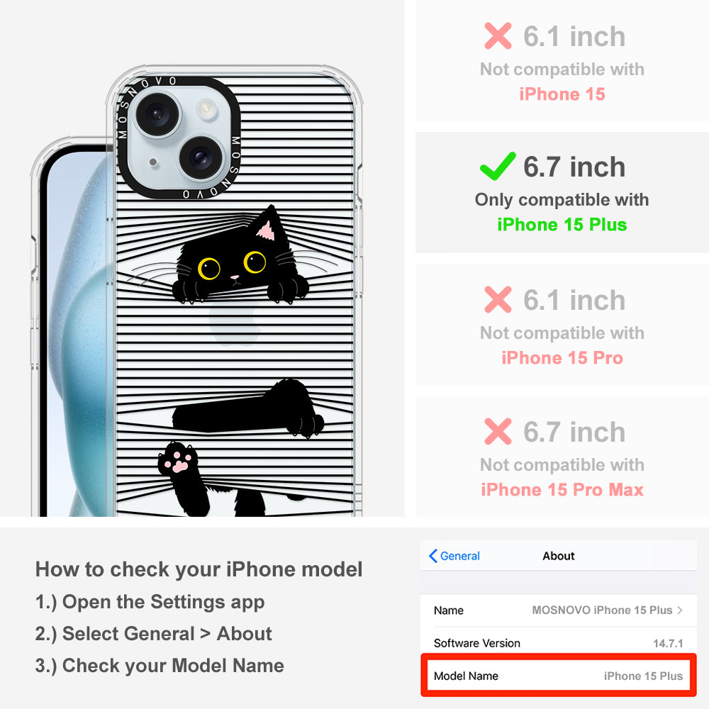 Hidden Black Cat Phone Case - iPhone 15 Plus Case