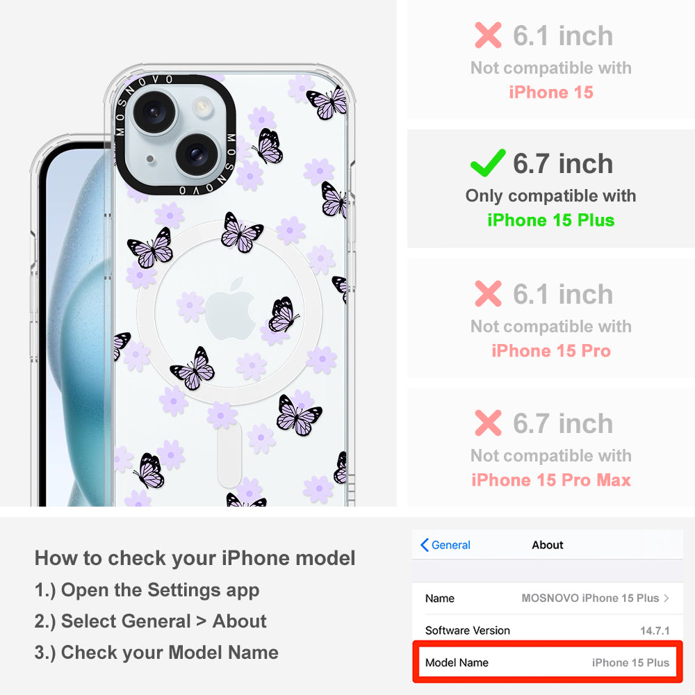 Lilac Butterfly Phone Case - iPhone 15 Plus Case