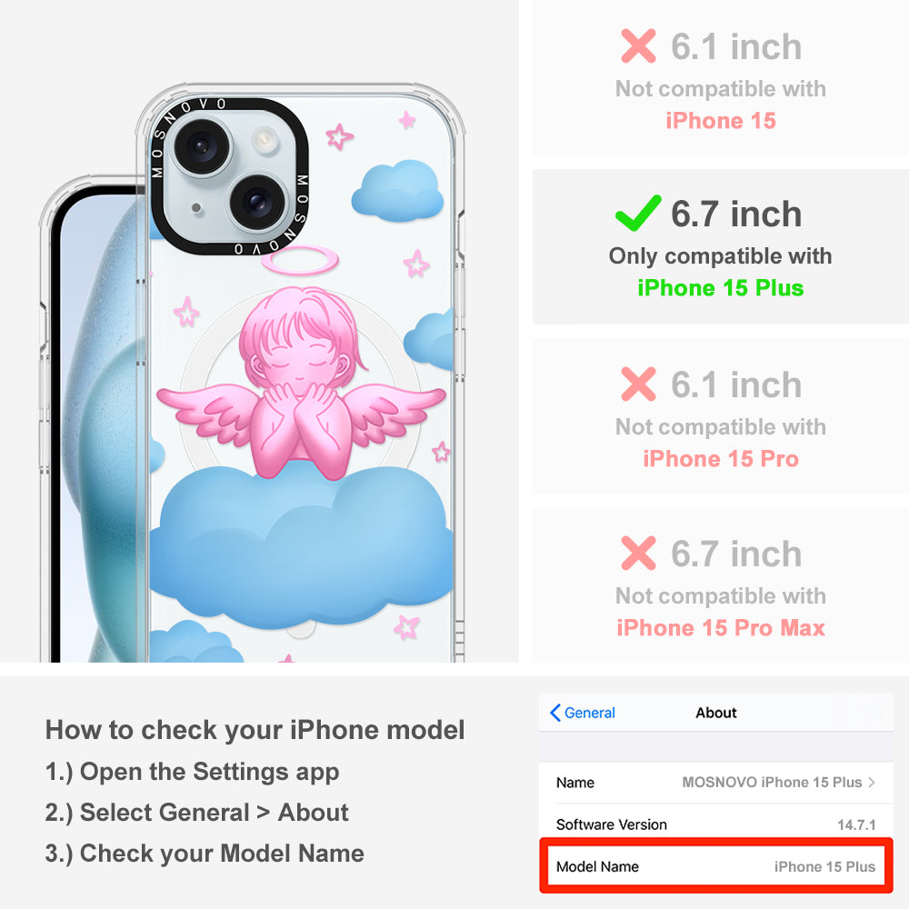 Pink Serenity Angel Phone Case - iPhone 15 Plus Case